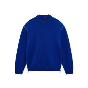 Knitwear Tom Ford Soft Cashmere Oversize Femme Bleu | BOCMH-5743