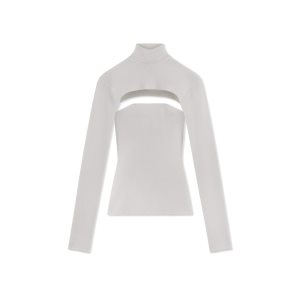 Knitwear Tom Ford Stretch Laine Rib Two Pieces Femme Chalk | RIAMG-0835