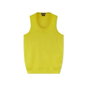 Knitwear Tom Ford Viscose Mesh Vest Homme Citron | LEQVG-2950