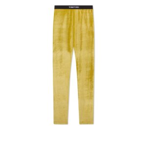 Leggings Tom Ford Stretch Velvet Signature Femme Charteuse Citrine | JBCNK-5420