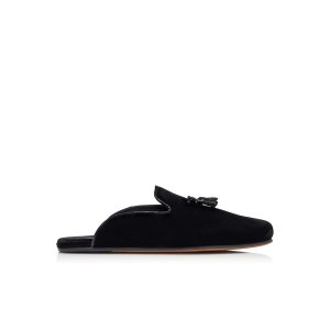 Loafers Tom Ford Velvet Winston Chaussons Homme Noir | JGWFB-7251