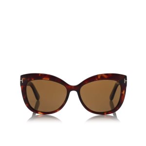 Lunettes de Soleil Tom Ford Polarized Alistair Femme Rouge | HWXRN-0395