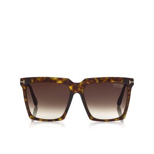 Lunettes de Soleil Tom Ford Polarized Sabrina Femme Noir | SJWNU-4709