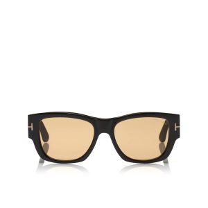 Lunettes de Soleil Tom Ford Tom N.12 Homme Marron Foncé | HZGUE-2397