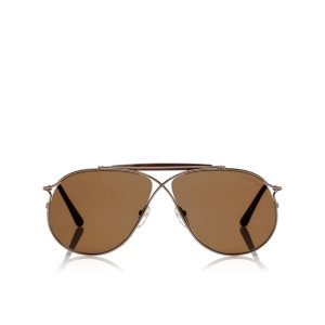 Lunettes de Soleil Tom Ford Tom N.6 Homme Rose Doré Marron | XBRQL-5691