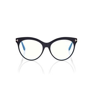 Optique Tom Ford Blue Block Cat Eye Femme Noir | XSYGF-9625