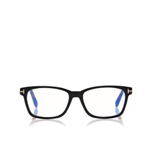 Optique Tom Ford Blue Block Classical Rectangular Femme Noir Marron | KYMRH-8261