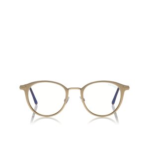 Optique Tom Ford Blue Block Round Metal Homme Rose Doré | JYRDB-0813