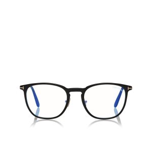 Optique Tom Ford Blue Block Round Shape Homme Noir | HEWCL-6245