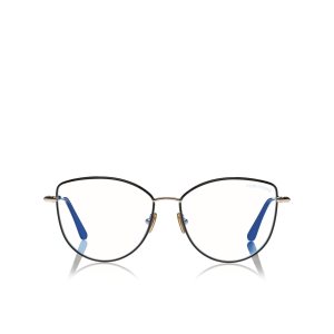 Optique Tom Ford Blue Block Soft Cat Eye Femme Noir Marron | OUTBV-2531