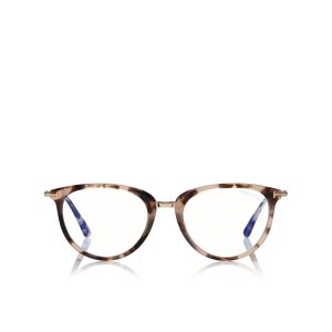 Optique Tom Ford Blue Block Soft Round Femme Noir | MQEFA-6923