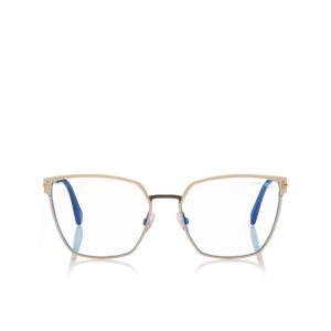 Optique Tom Ford Blue Block Soft Square Femme Noir Blanche | ILPJM-9253