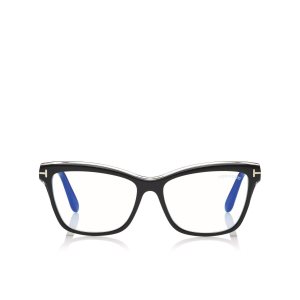 Optique Tom Ford Blue Block Soft Square Femme Noir | MOHVU-9082