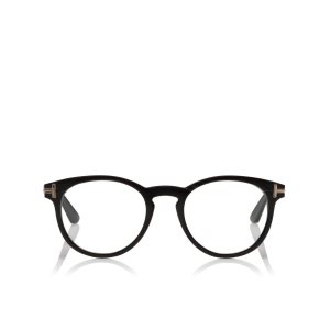 Optique Tom Ford Key Bridge Round Horn Homme Noir | GZFDQ-6290