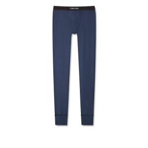 Pantalon De Pyjama Tom Ford Coton Homme Bleu Foncé | HYQTC-0861