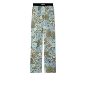 Pantalon De Pyjama Tom Ford Dusty Hibiscus Silk Homme Bleu Vert | LJPDU-1203