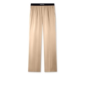 Pantalon De Pyjama Tom Ford Silk Homme Beige | GNZYX-1347