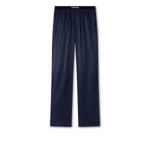 Pantalon De Pyjama Tom Ford Silk Homme Bleu | QBVXF-8654