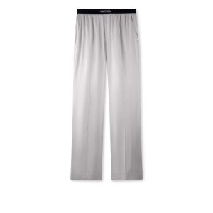 Pantalon De Pyjama Tom Ford Silk Homme Grise Clair | REIZJ-4672