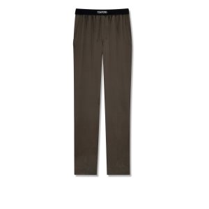 Pantalon De Pyjama Tom Ford Silk Homme Marron Vert Olive | NFHKD-8624