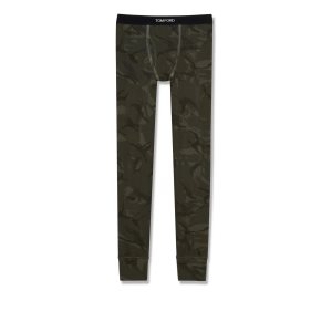 Pantalon De Pyjama Tom Ford True Camo Coton Homme Vert Olive Foncé | JCSTM-7043