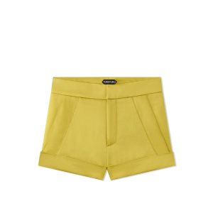 Pantalon Tom Ford Fluid Double-faced Satin Shorts Femme Charteuse Citrine | FYVXZ-9750