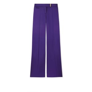 Pantalon Tom Ford Fluid Double-faced Satin Larges Legs Femme Violette | LXNSD-8215