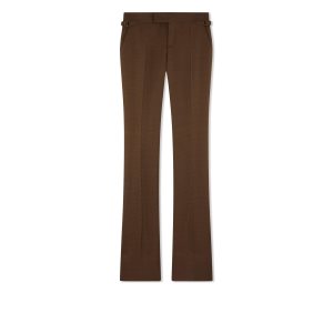 Pantalon Tom Ford Hopsack Tailoring Flares Femme Pecan | VXRJY-3674