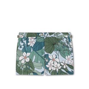 Pantalon Tom Ford Tropical Floral Print Swim Corta Homme Vert Bleu | RXFED-1793