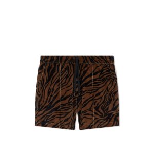 Pantalon Tom Ford Zebra Print Velour Shorts Homme Marron Noir | DHOKW-0758