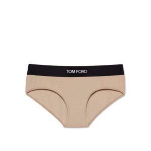 Pantalons Tom Ford Modal Signature Boy Shorts Femme Rose Beige | GRAZI-3185