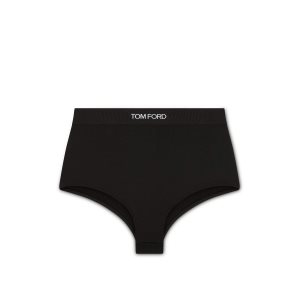 Pantalons Tom Ford Modal Signature Briefs Femme Noir | BDPAS-7948