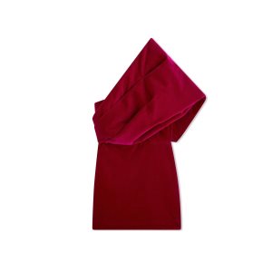 Peignoir Tom Ford Coton Velvet One Shoulder Mini Femme Raspberry | GOCRA-2413