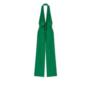 Peignoir Tom Ford Fluid Double-faced Satin Jumpsuit Femme Turquoise Vert | UAJGT-7342