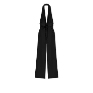 Peignoir Tom Ford Fluid Double-faced Satin Jumpsuit Femme Noir | ZAFSL-9075