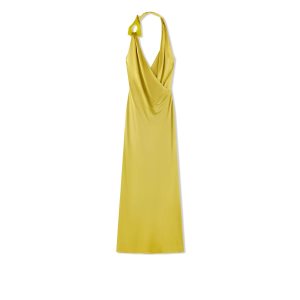 Peignoir Tom Ford Slick Jersey Halter Neck Evening Femme Charteuse Citrine | VFHYS-3158