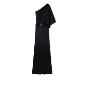 Peignoir Tom Ford Slick Jersey One Shoulder Evening Femme Noir | EATML-7346