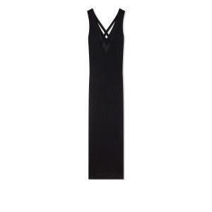 Peignoir Tom Ford Slinky Viscose V-neck Femme Noir | REYKH-3417