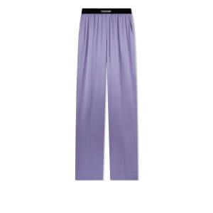 Peignoir Tom Ford Stretch Silk Satin Femme Violette | RLVNS-2815