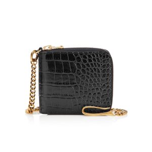 Petits Portefeuilles Tom Ford Alligator Chain Wallet Homme Noir | RTMPS-4039