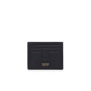 Petits Portefeuilles Tom Ford Grain Cuir Cardholder Homme Noir | FVAZC-4076