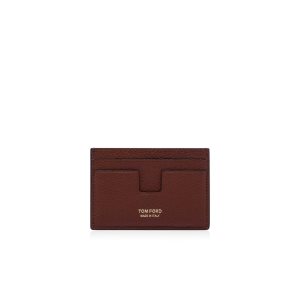 Petits Portefeuilles Tom Ford Grain Cuir Classiche Cardholder Homme Marron | NYIME-1635