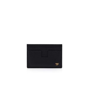 Petits Portefeuilles Tom Ford Small Grain Cuir Cardholder Homme Noir | EFBQO-1954