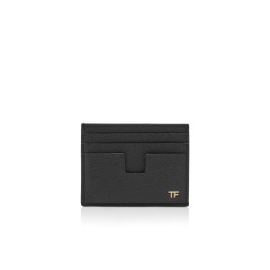 Petits Portefeuilles Tom Ford Small Grain Cuir Cardholder Homme Noir | FRXTJ-1437