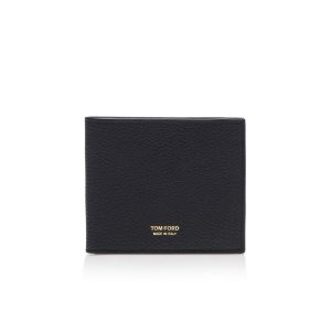 Petits Portefeuilles Tom Ford Small Grain Cuir Bifold Wallet Homme Noir | GYCPH-0926