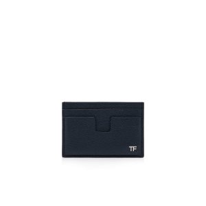 Petits Portefeuilles Tom Ford Small Grain Cuir Classiche Cardholder Homme Bleu | KWGIM-9817