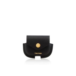 Petits Portefeuilles Tom Ford Small Grain Cuir Airpod Case Homme Noir | MEWGC-3718