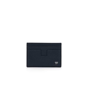 Petits Portefeuilles Tom Ford Small Grain Cuir Money Clip Cardholder Homme Bleu | YEKJG-5136