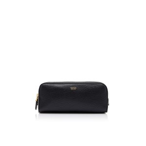 Petits Portefeuilles Tom Ford Soft Grain Cuir Toiletry Case Homme Noir | YTERF-2436