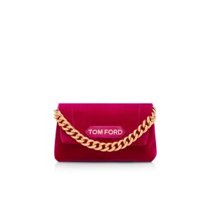 Sac Clutch Tom Ford Velvet Label Femme Rouge Rose | SELIT-8520